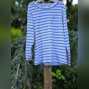 Market & Spruce White and Black Striped Top